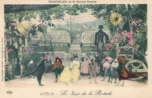 THEATRE PLAY CHANTECLER de M. EDMOND ROSTAND ANTIQUE POSTCARD