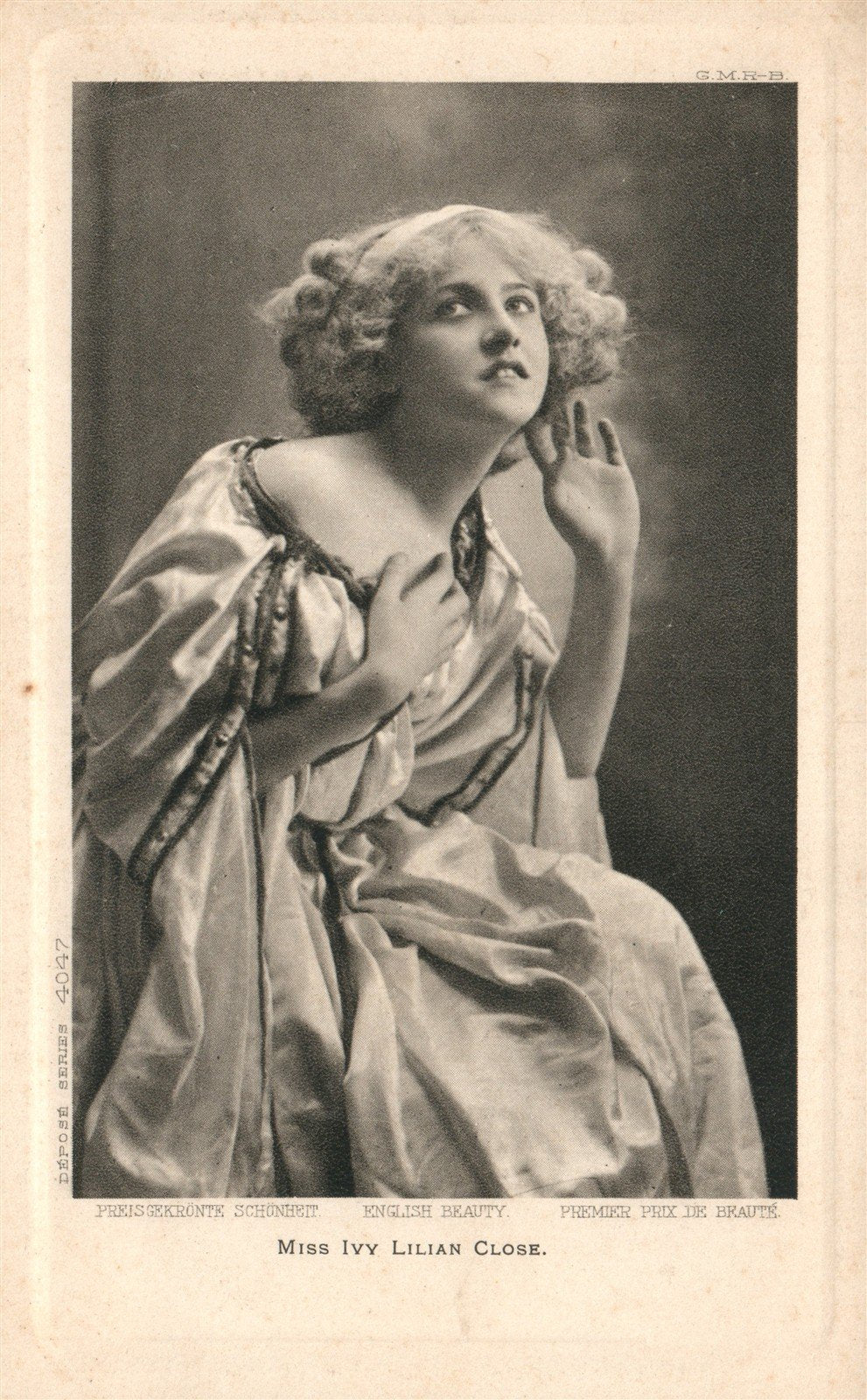THEATRE ACTRESS Miss IVY LILIAN CLOSE ANTIQUE POSTCARD