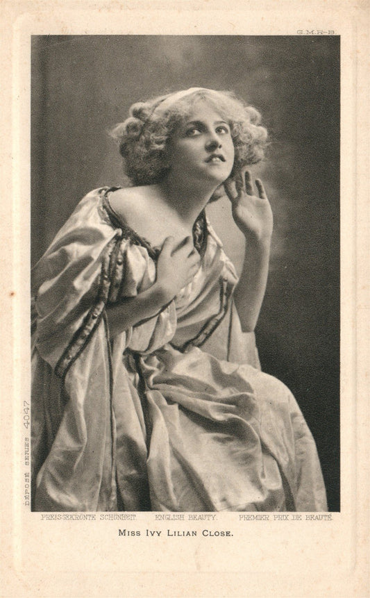 THEATRE ACTRESS Miss IVY LILIAN CLOSE ANTIQUE POSTCARD
