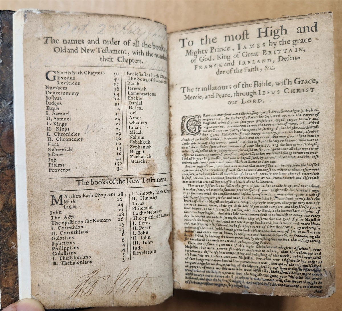 1664 BIBLE in ENGLISH antique RARE King James Version ORIGINAL BINDING w/CLASP