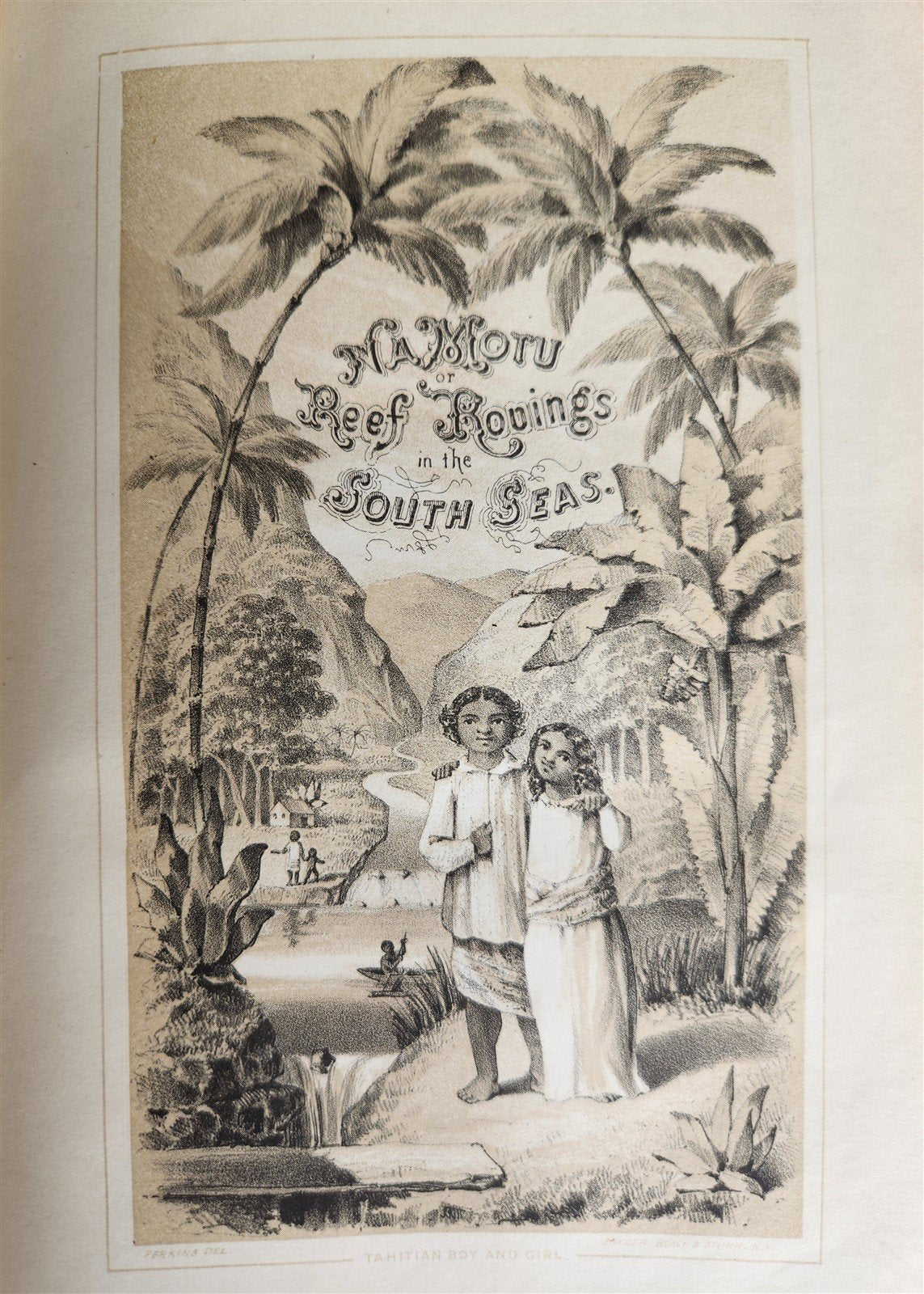 1854 Na Motu Reef-Rovings in South Seas HAWAII GEORGIAN SOCIETY ISLANDS antique