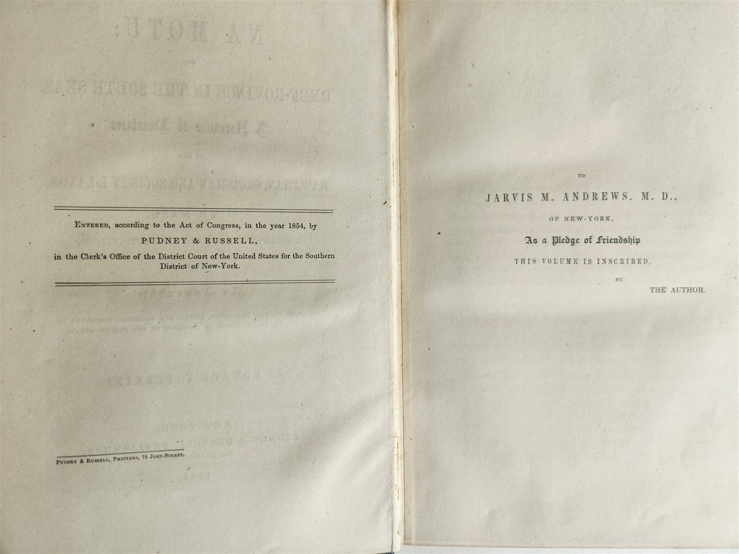 1854 Na Motu Reef-Rovings in South Seas HAWAII GEORGIAN SOCIETY ISLANDS antique