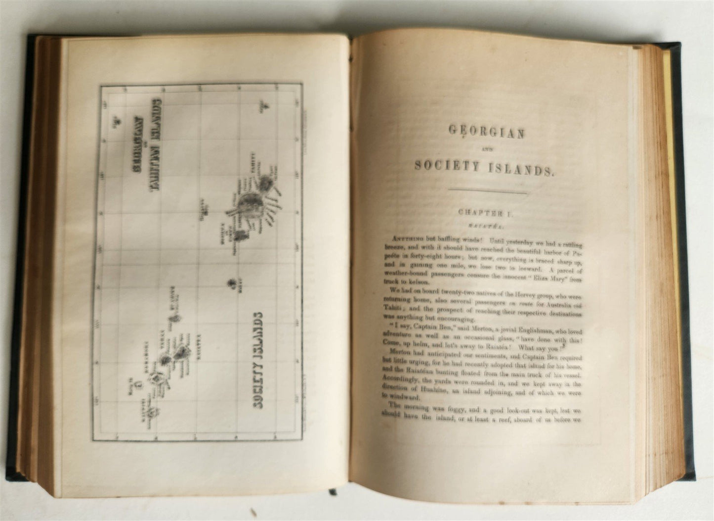 1854 Na Motu Reef-Rovings in South Seas HAWAII GEORGIAN SOCIETY ISLANDS antique
