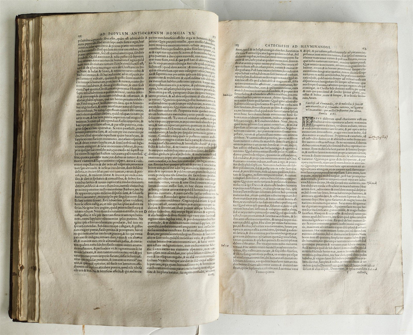 1556 John Chrysostom BIBLE COMMENTARIES antique WOMAN PRINTER 16th CENTURY FOLIO