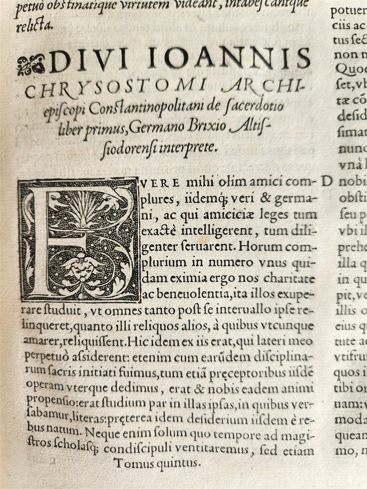1556 John Chrysostom BIBLE COMMENTARIES antique WOMAN PRINTER 16th CENTURY FOLIO