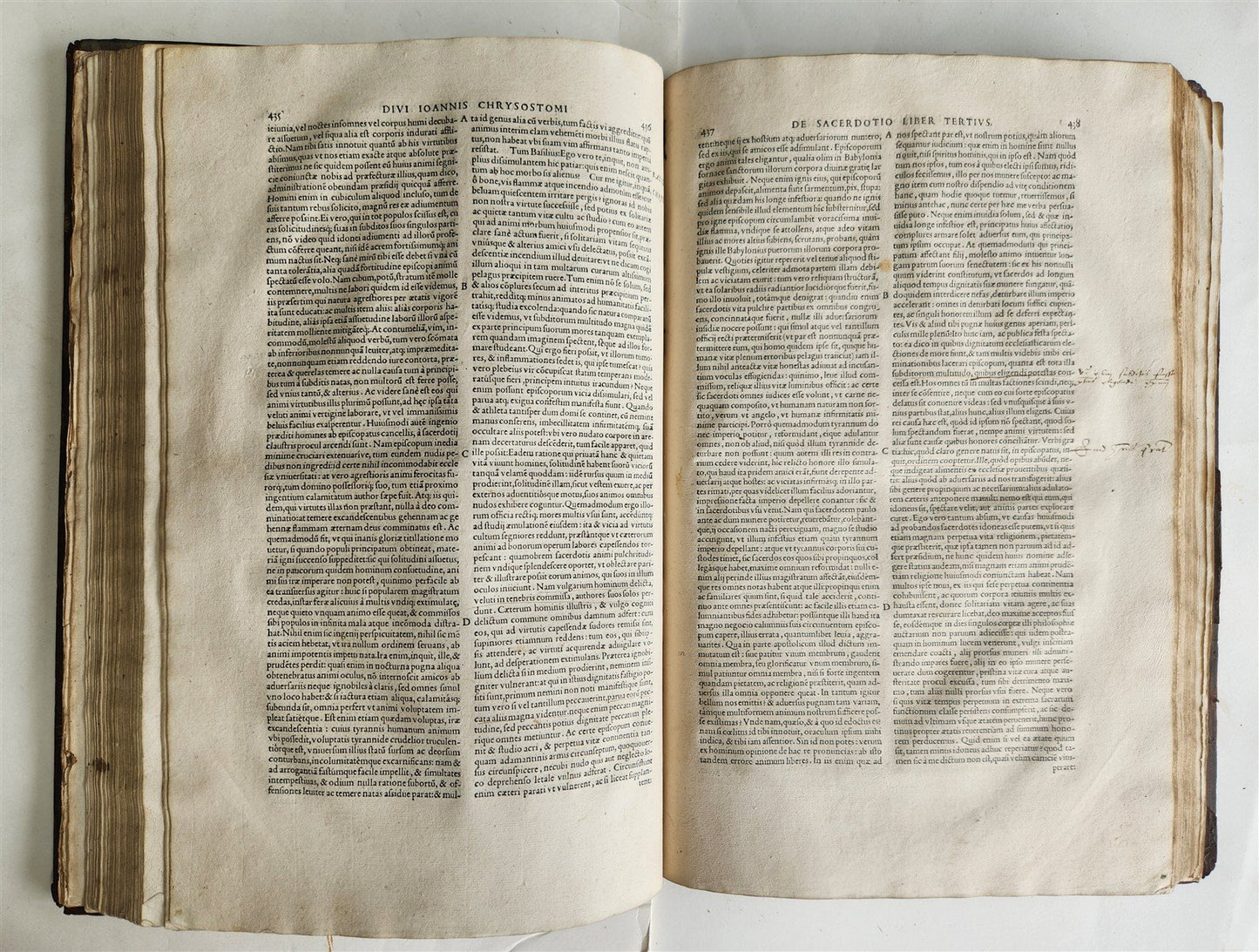 1556 John Chrysostom BIBLE COMMENTARIES antique WOMAN PRINTER 16th CENTURY FOLIO