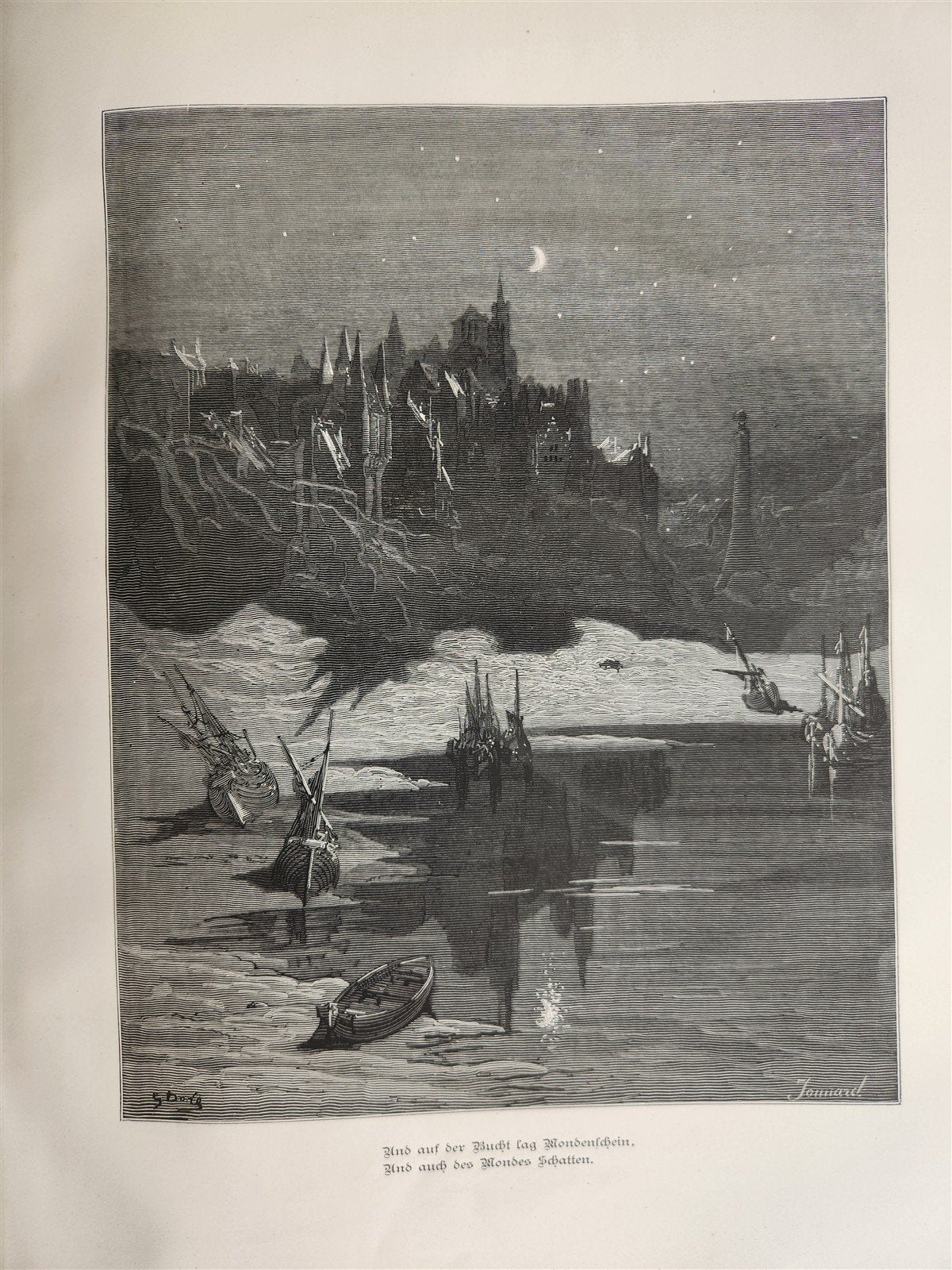 1877 DER ALTE MATROSE antique Illustrated GUSTAVE DORE Rime of Ancient Mariner