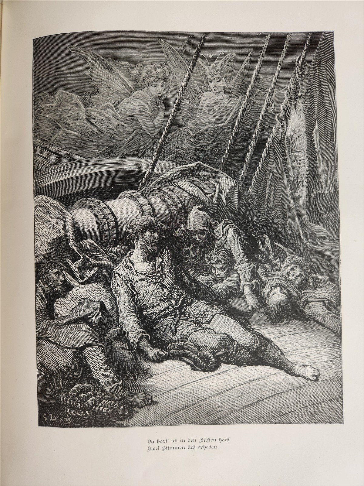 1877 DER ALTE MATROSE antique Illustrated GUSTAVE DORE Rime of Ancient Mariner