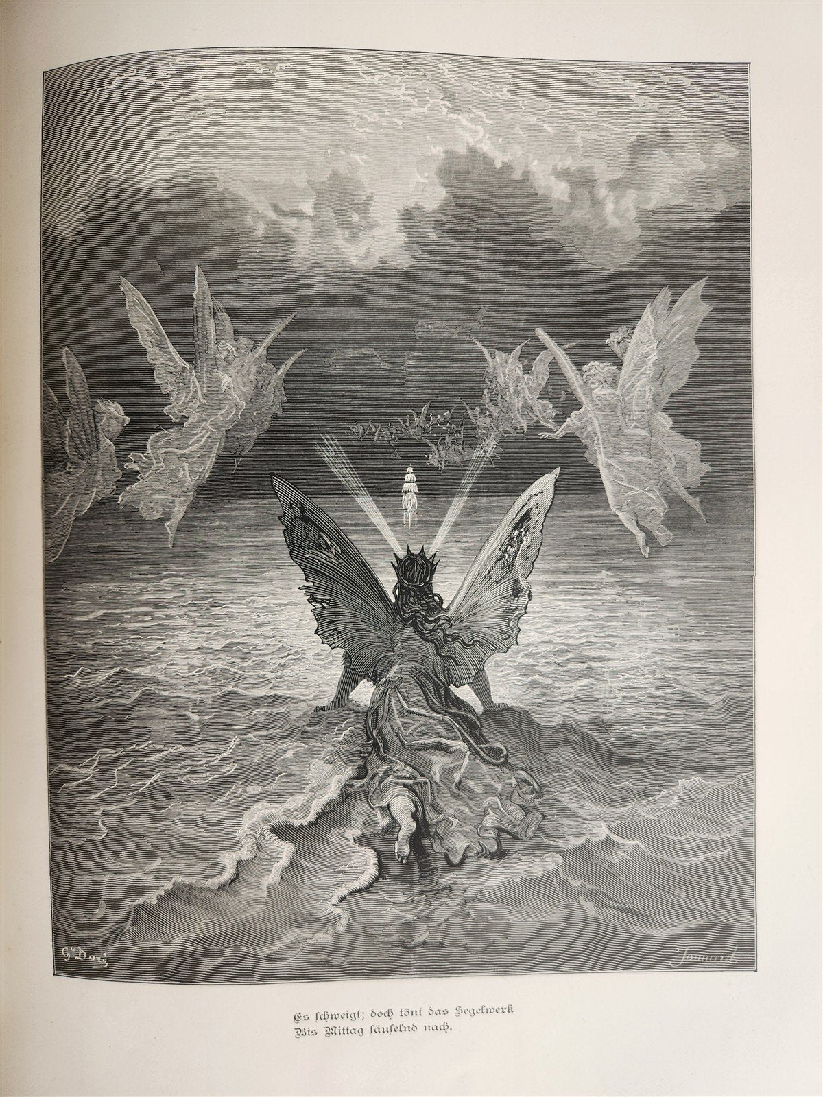 1877 DER ALTE MATROSE antique Illustrated GUSTAVE DORE Rime of Ancient Mariner