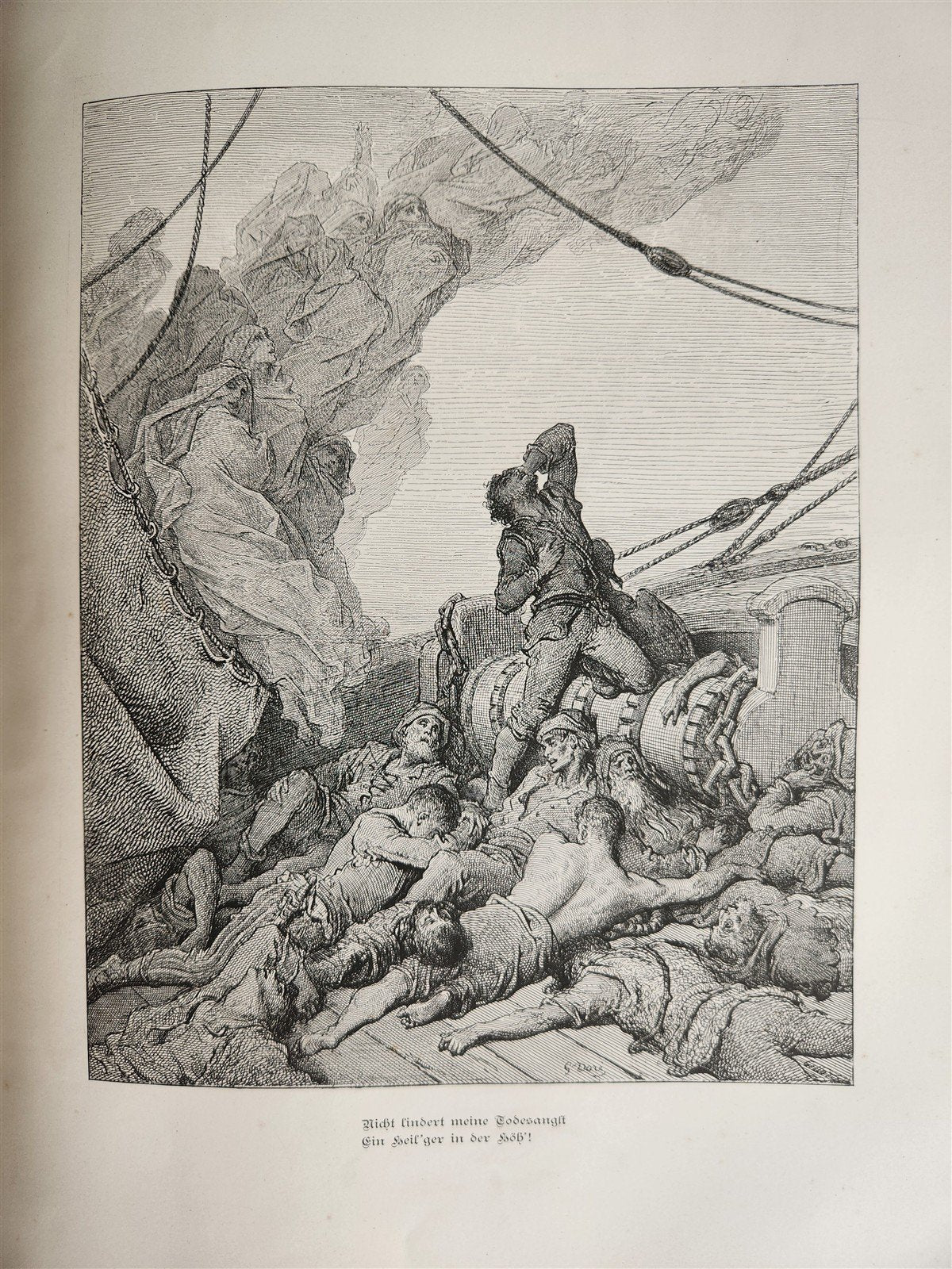 1877 DER ALTE MATROSE antique Illustrated GUSTAVE DORE Rime of Ancient Mariner