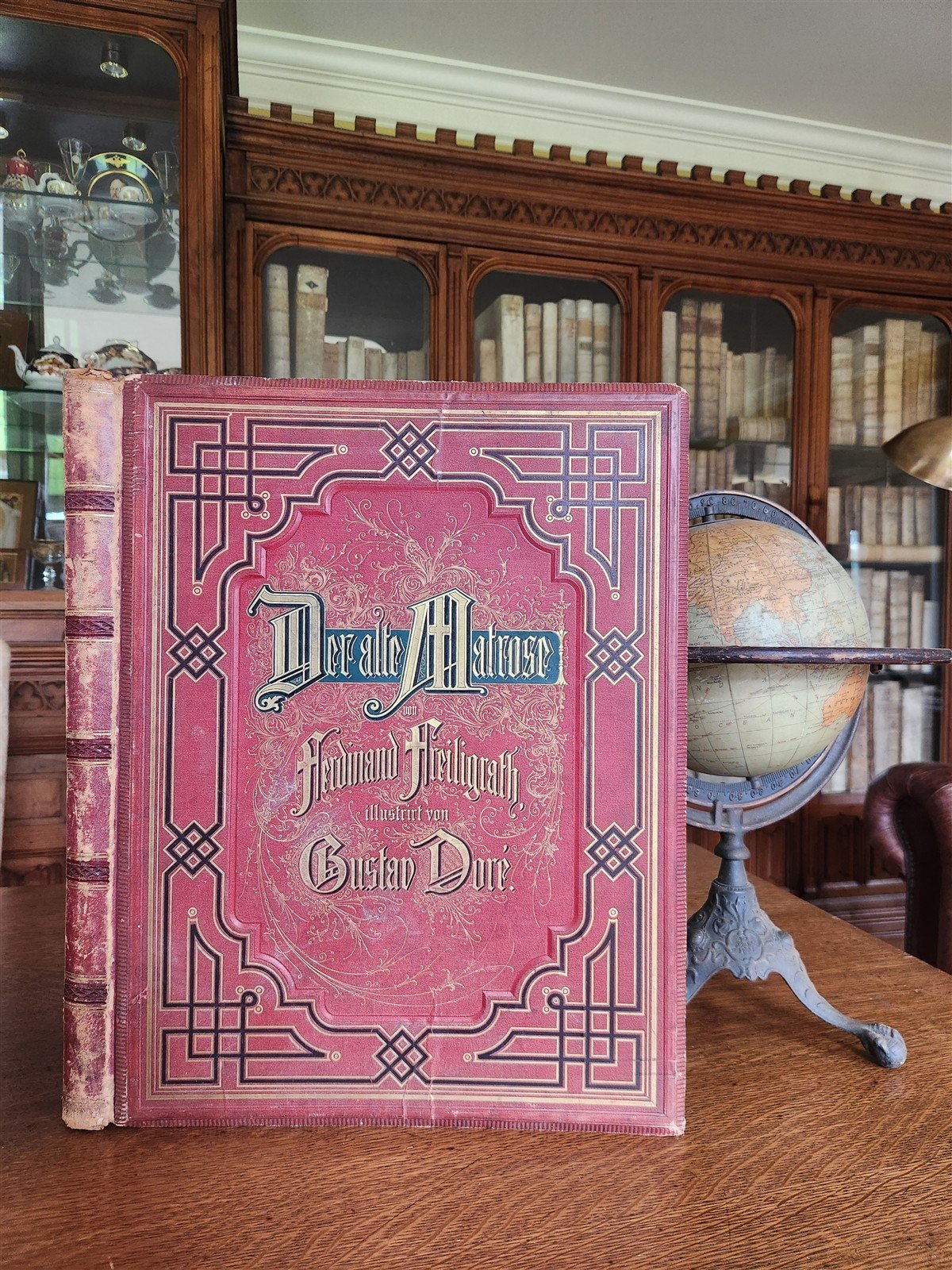 1877 DER ALTE MATROSE antique Illustrated GUSTAVE DORE Rime of Ancient Mariner