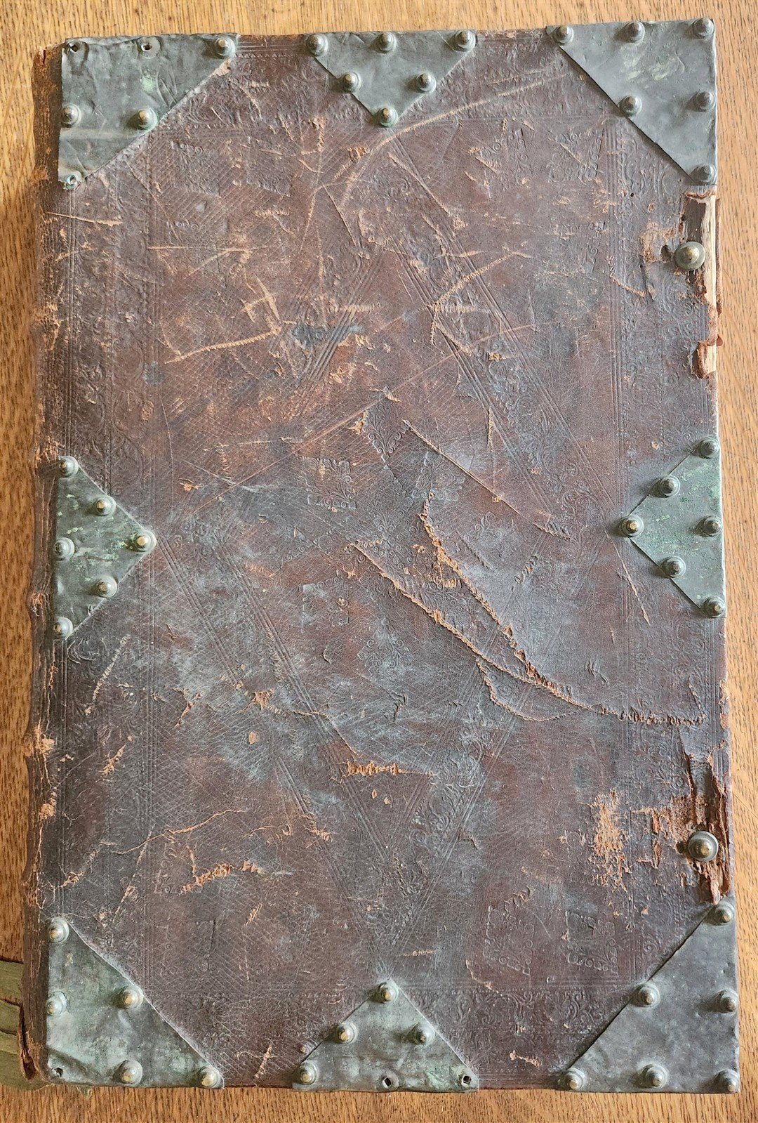 1737 MONUMENTAL Psalterium Romanum antique MASSIVE FOLIO w/ METAL DECORATIONS