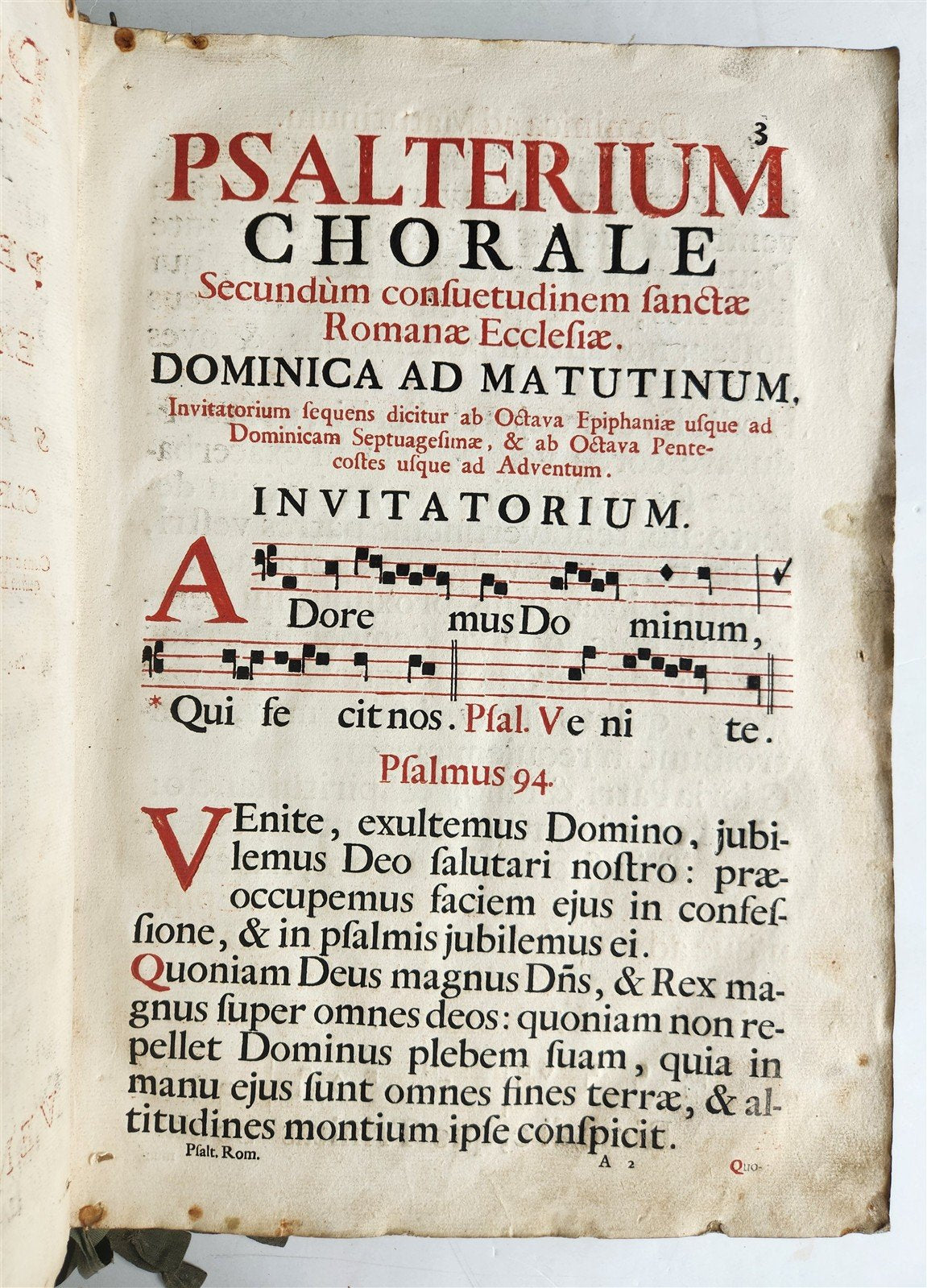1737 MONUMENTAL Psalterium Romanum antique MASSIVE FOLIO w/ METAL DECORATIONS