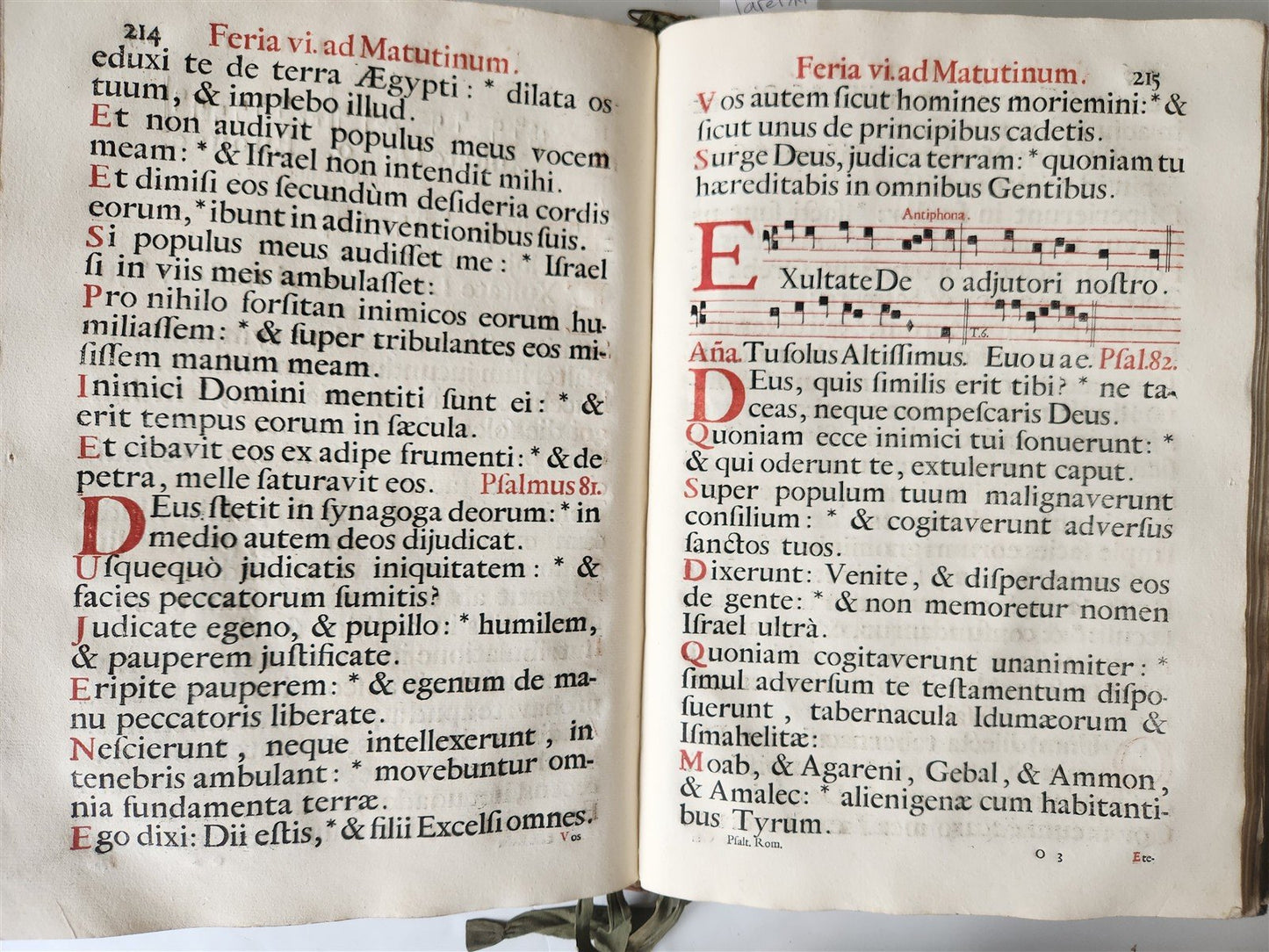 1737 MONUMENTAL Psalterium Romanum antique MASSIVE FOLIO w/ METAL DECORATIONS