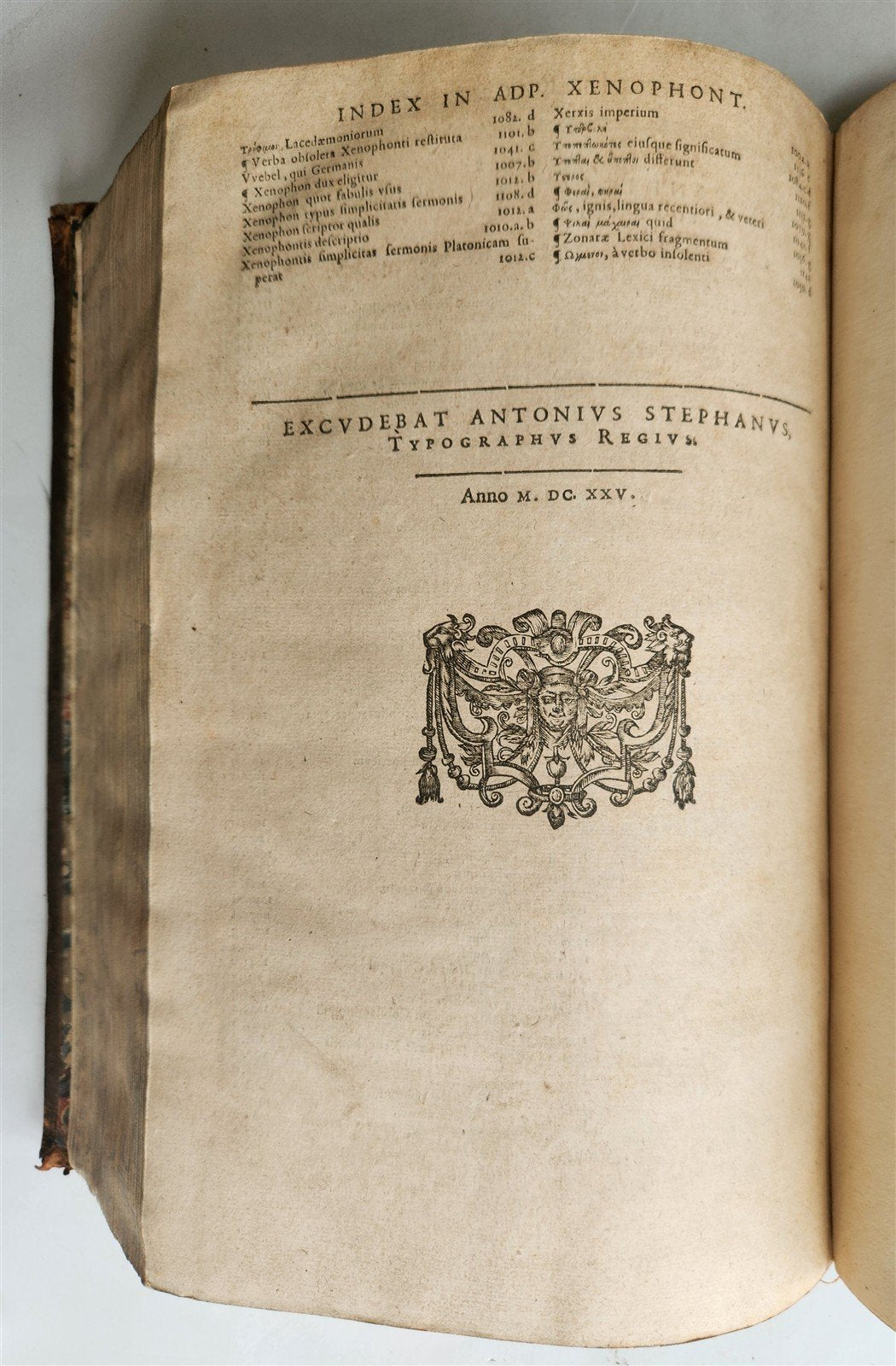 1625 XENOPHONTIS Philosophi et Imperatoris FOLIO in GREEK & LATIN antique