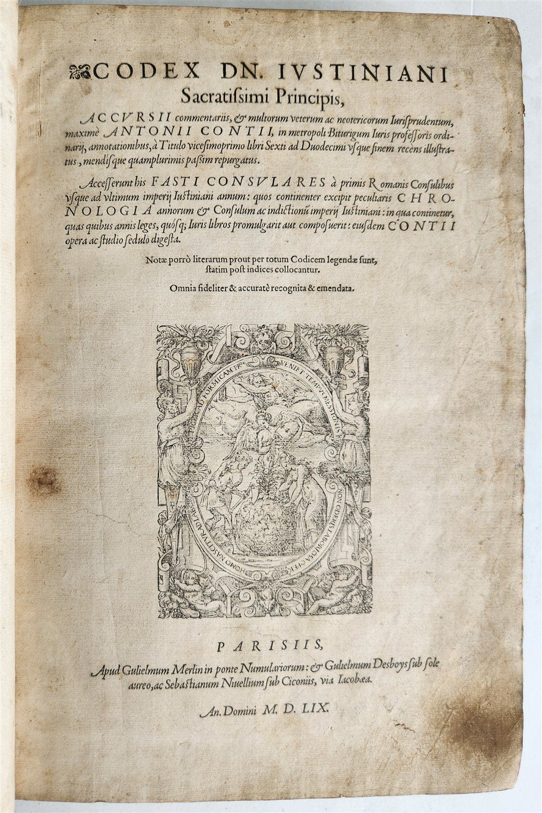 1559 CODEX DN. IUSTINIANI antique 16th CENTURY FOLIO Code of Justinian