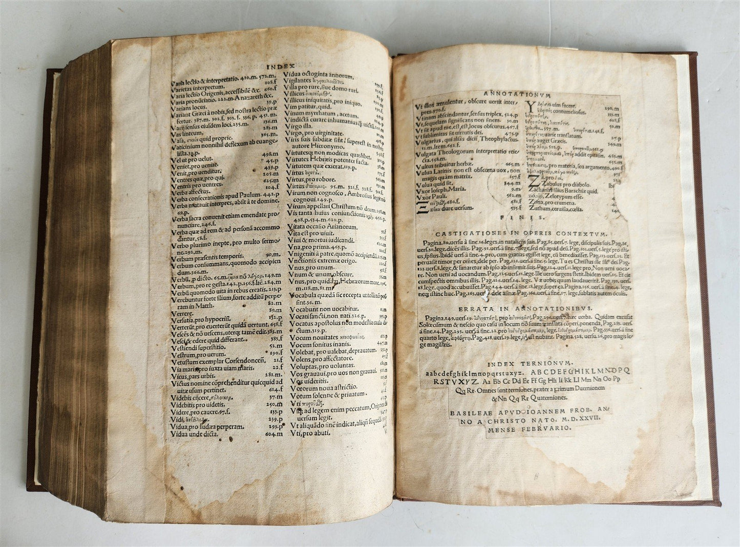 1527 POST-INCUNABULA BIBLE COMMENTARIES by ERASMUS antique 16th CENTURY FOLIO