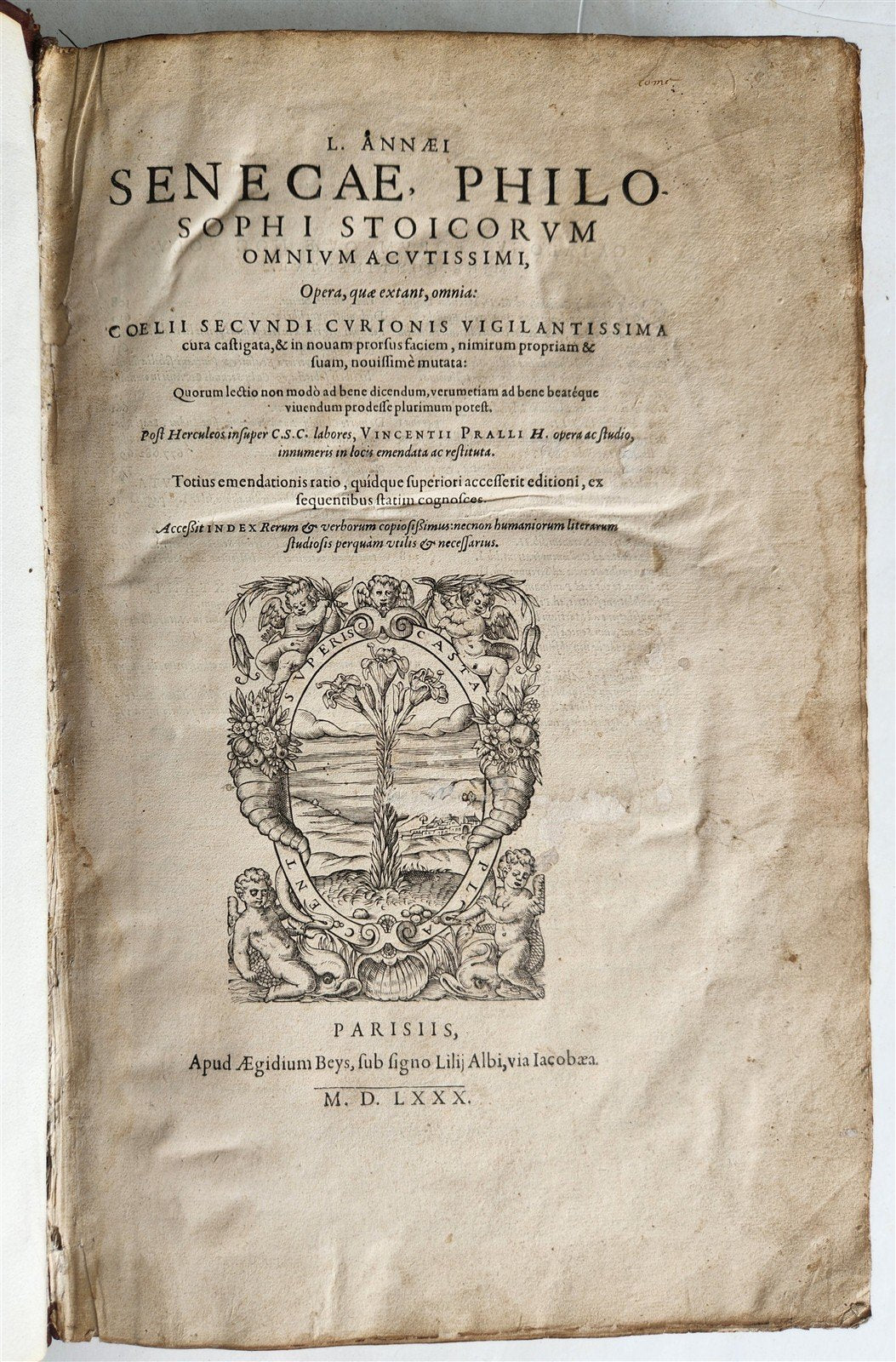 1530 SENECA L. Annaei SENECAE, PHILOSOPHI STOICORUM antique 16th CENTURY FOLIO