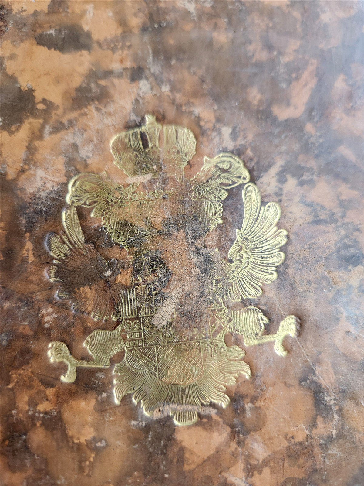 1601 ROMAN HISTORY by Johannes Cuspinianus antique FOLIO w/ GILT COAT of ARMS