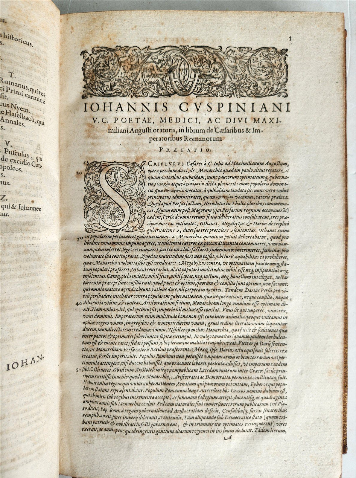 1601 ROMAN HISTORY by Johannes Cuspinianus antique FOLIO w/ GILT COAT of ARMS