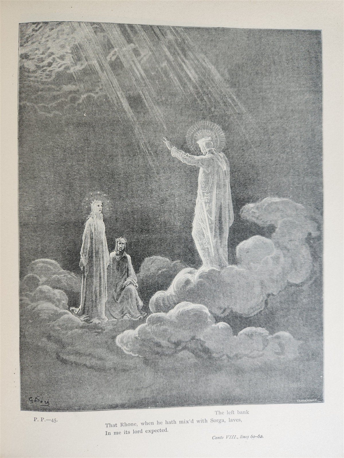 1880s DANTE'S PURGATORY and PARADISE ILLUSTRATED by GUSTAVE DORE antique FOLIO