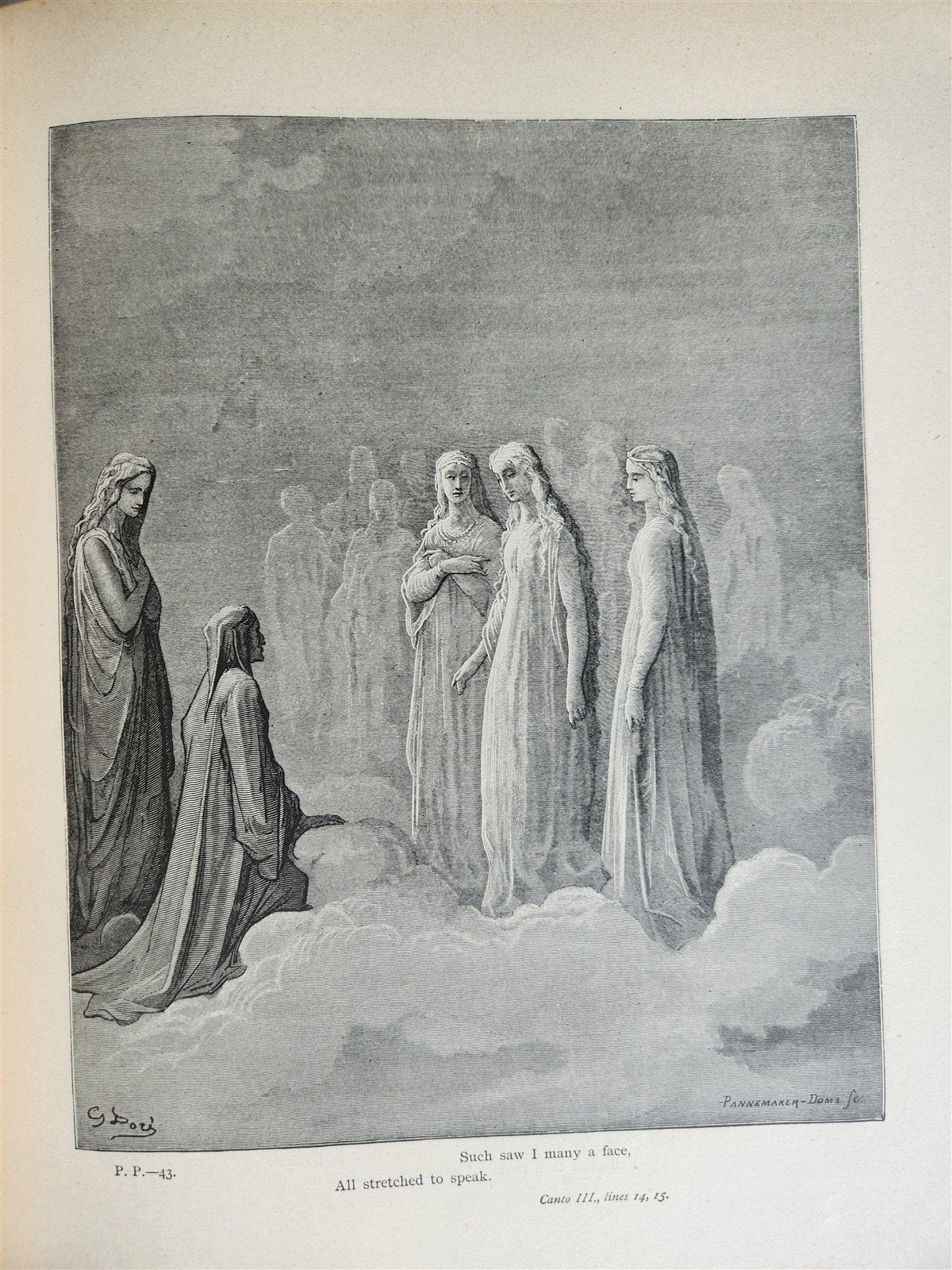 1880s DANTE'S PURGATORY and PARADISE ILLUSTRATED by GUSTAVE DORE antique FOLIO