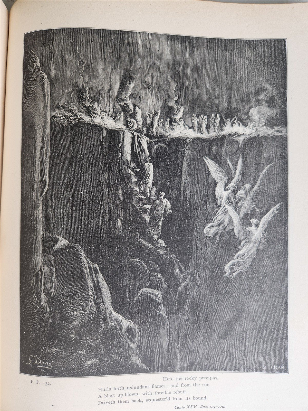 1880s DANTE'S PURGATORY and PARADISE ILLUSTRATED by GUSTAVE DORE antique FOLIO