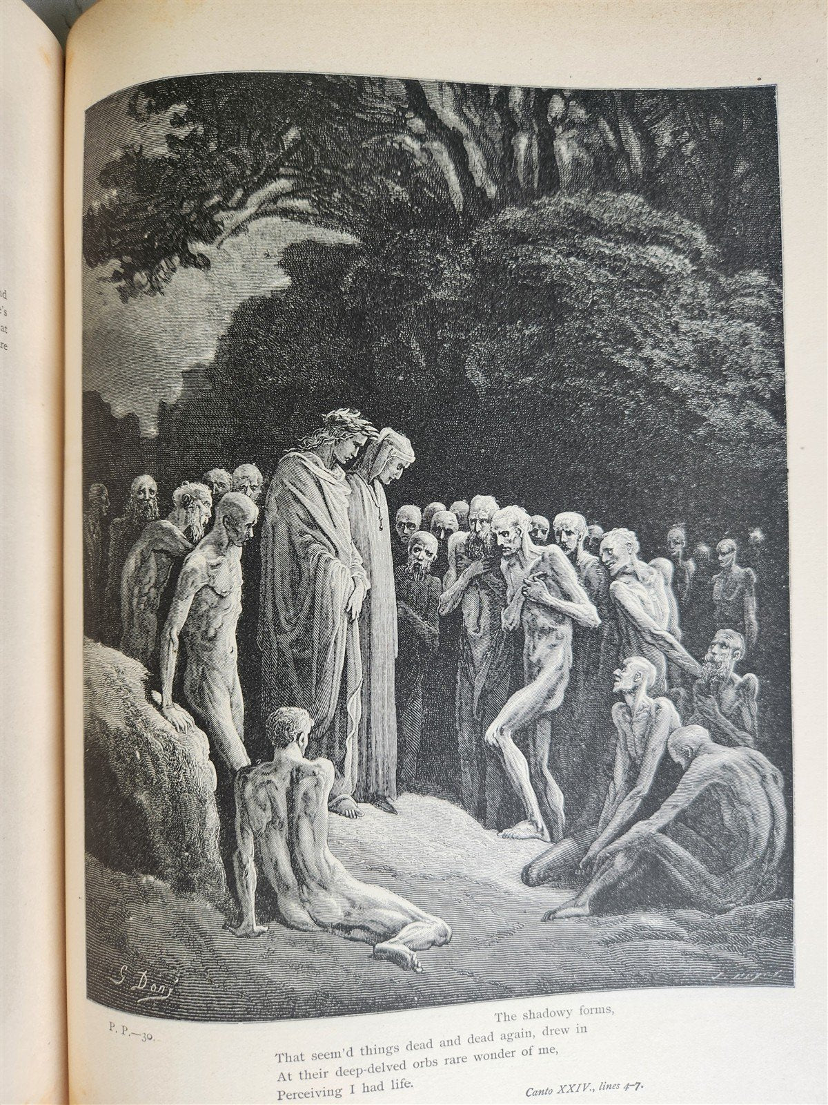 1880s DANTE'S PURGATORY and PARADISE ILLUSTRATED by GUSTAVE DORE antique FOLIO