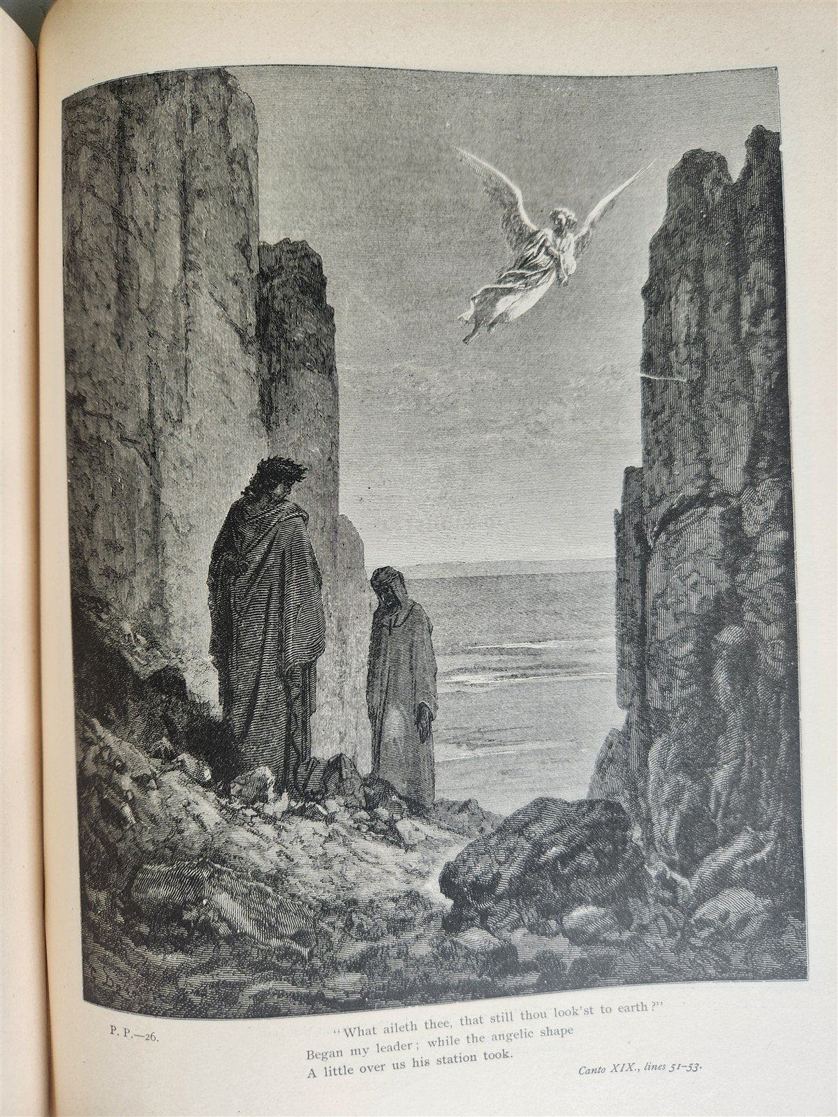 1880s DANTE'S PURGATORY and PARADISE ILLUSTRATED by GUSTAVE DORE antique FOLIO