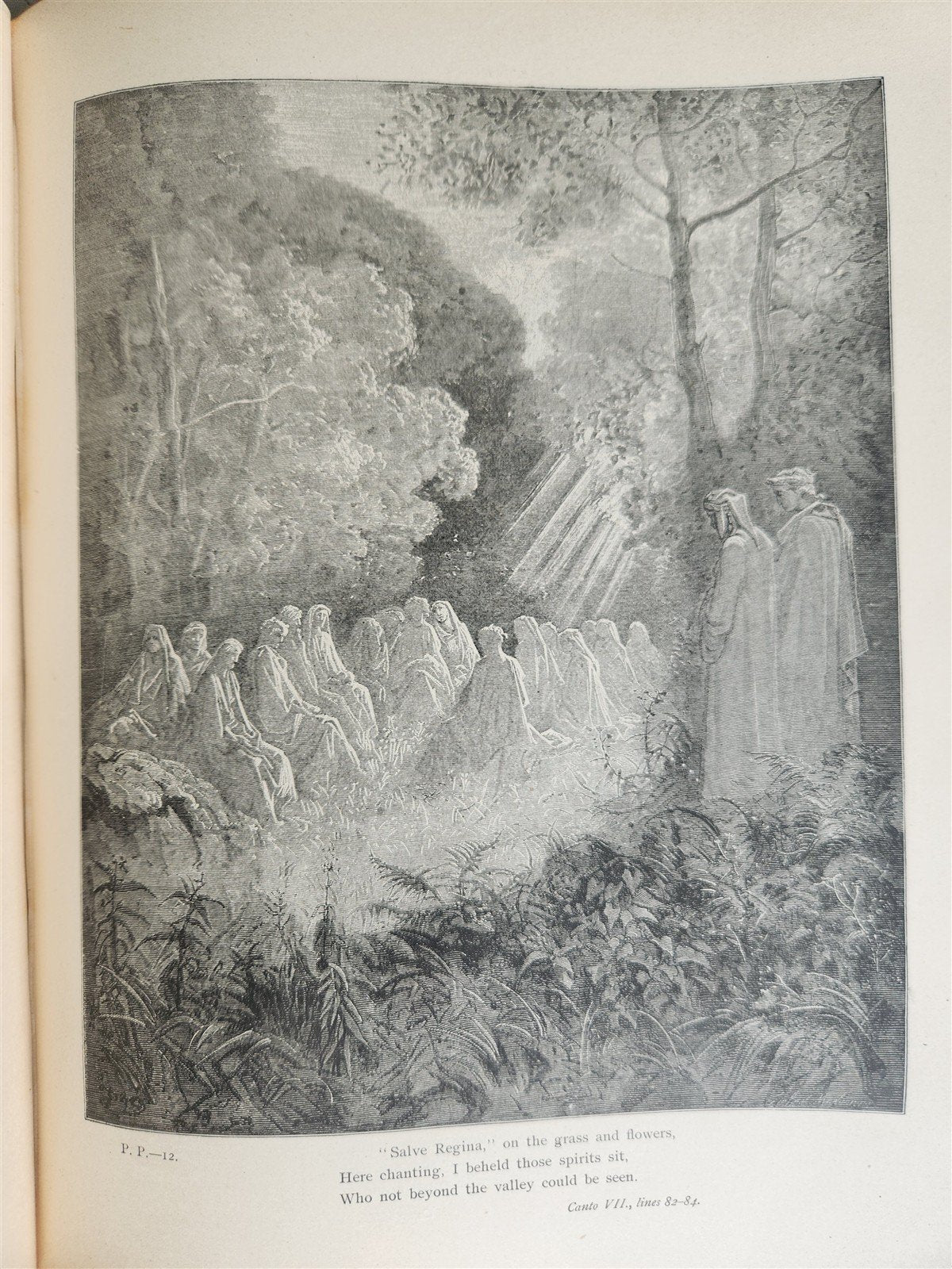 1880s DANTE'S PURGATORY and PARADISE ILLUSTRATED by GUSTAVE DORE antique FOLIO