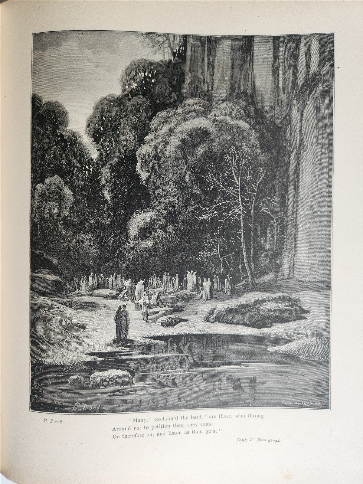 1880s DANTE'S PURGATORY and PARADISE ILLUSTRATED by GUSTAVE DORE antique FOLIO