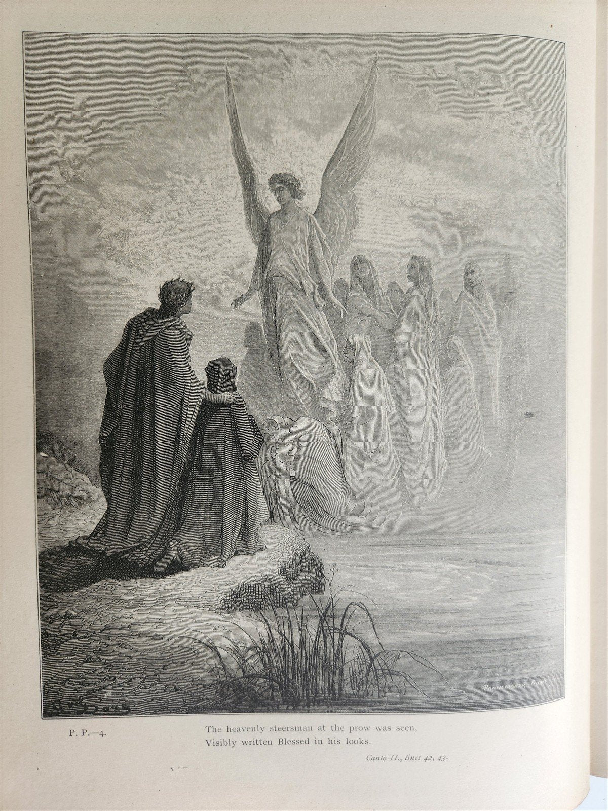 1880s DANTE'S PURGATORY and PARADISE ILLUSTRATED by GUSTAVE DORE antique FOLIO