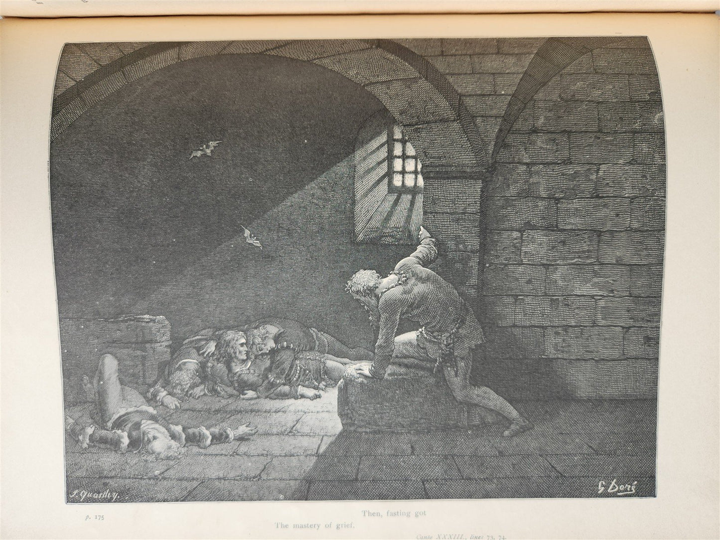 1880s DANTE'S INFERNO BEAUTIFULLY ILLUSTRATED by GUSTAVE DORE antique FOLIO
