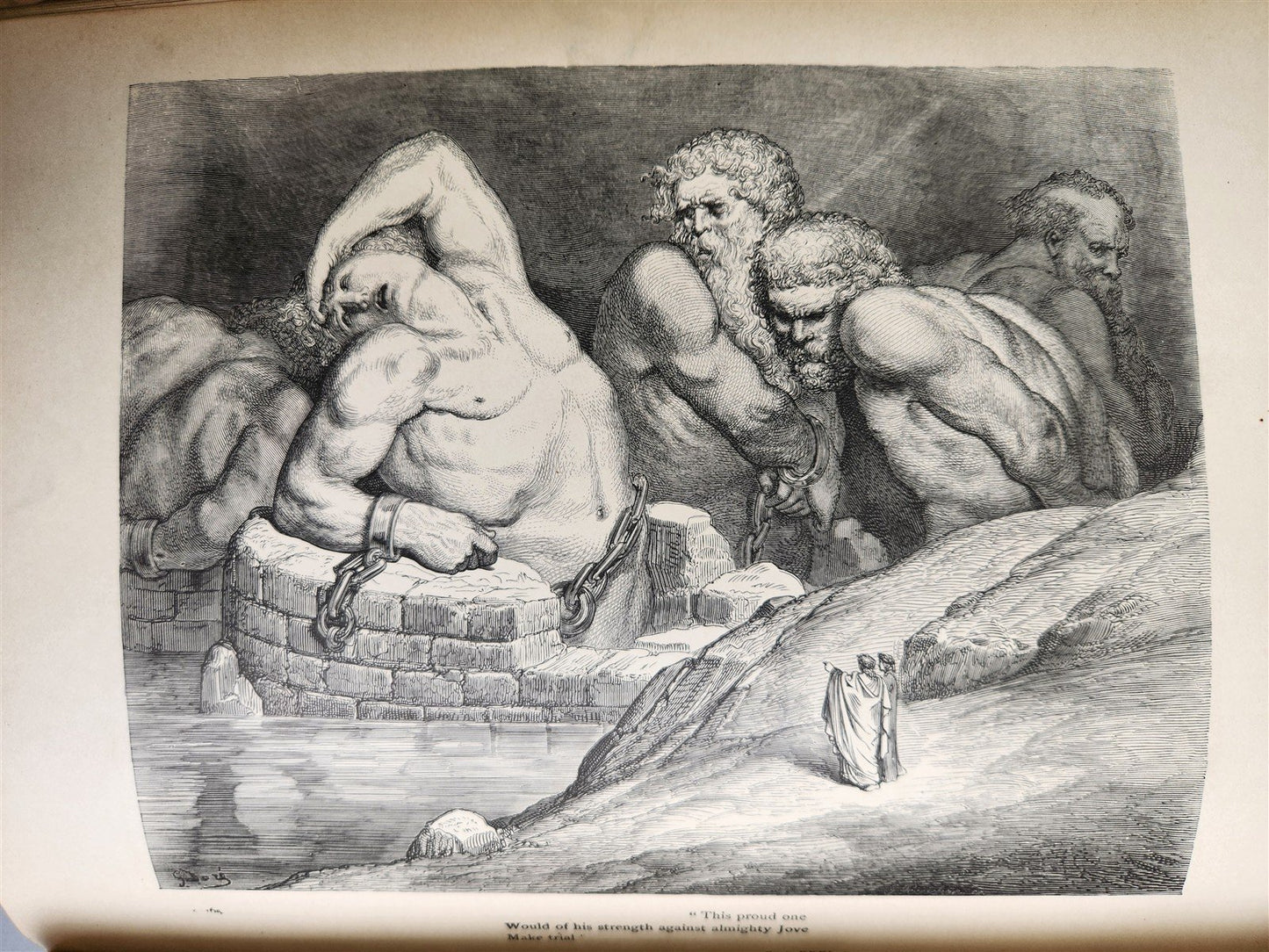 1880s DANTE'S INFERNO BEAUTIFULLY ILLUSTRATED by GUSTAVE DORE antique FOLIO