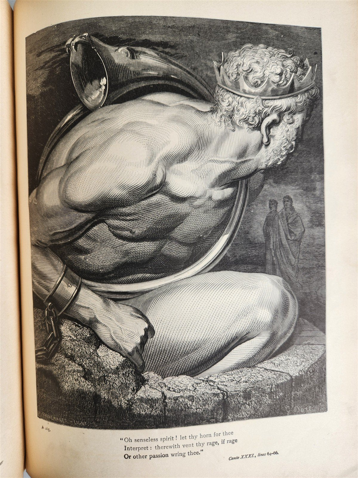 1880s DANTE'S INFERNO BEAUTIFULLY ILLUSTRATED by GUSTAVE DORE antique FOLIO