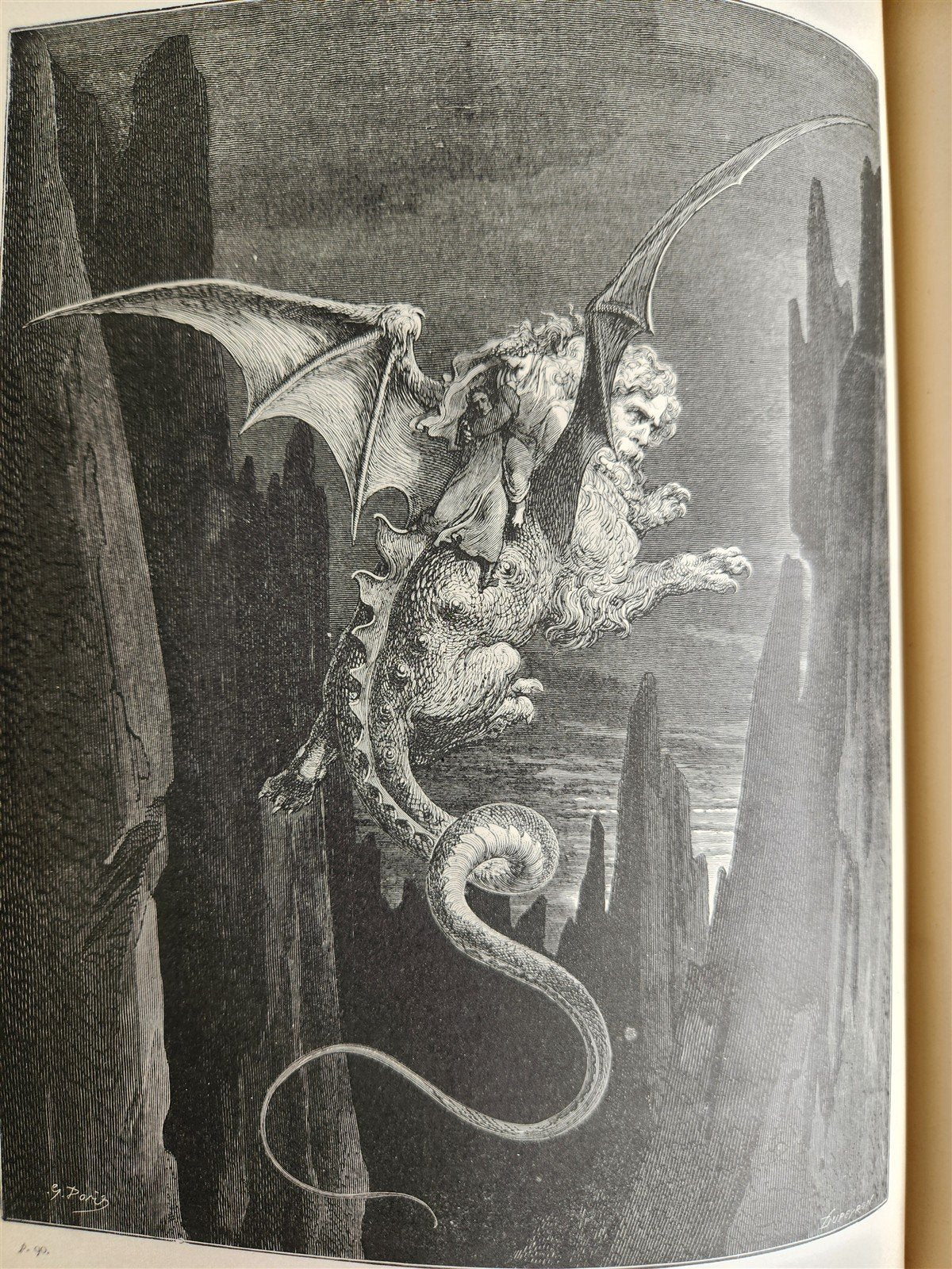 1880s DANTE'S INFERNO BEAUTIFULLY ILLUSTRATED by GUSTAVE DORE antique FOLIO