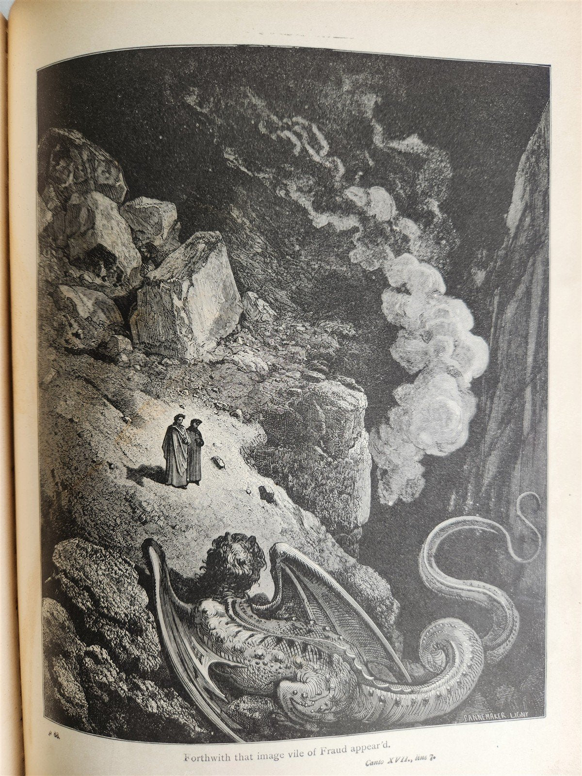 1880s DANTE'S INFERNO BEAUTIFULLY ILLUSTRATED by GUSTAVE DORE antique FOLIO