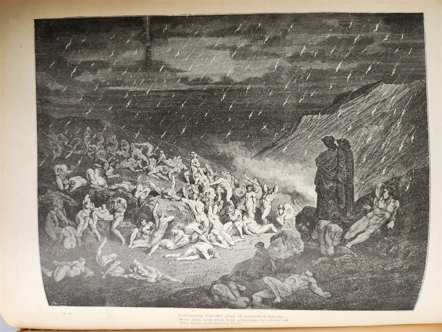 1880s DANTE'S INFERNO BEAUTIFULLY ILLUSTRATED by GUSTAVE DORE antique FOLIO