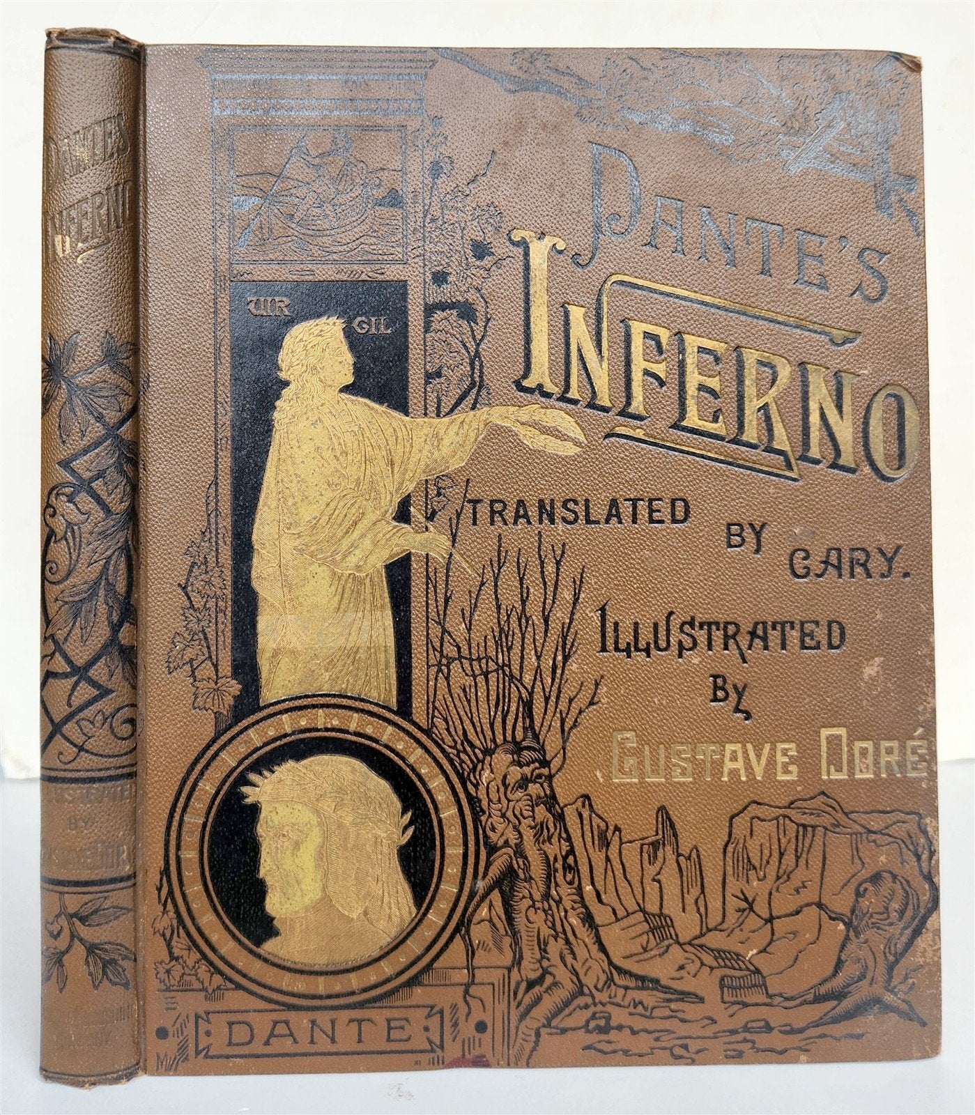 1880s DANTE'S INFERNO BEAUTIFULLY ILLUSTRATED by GUSTAVE DORE antique FOLIO