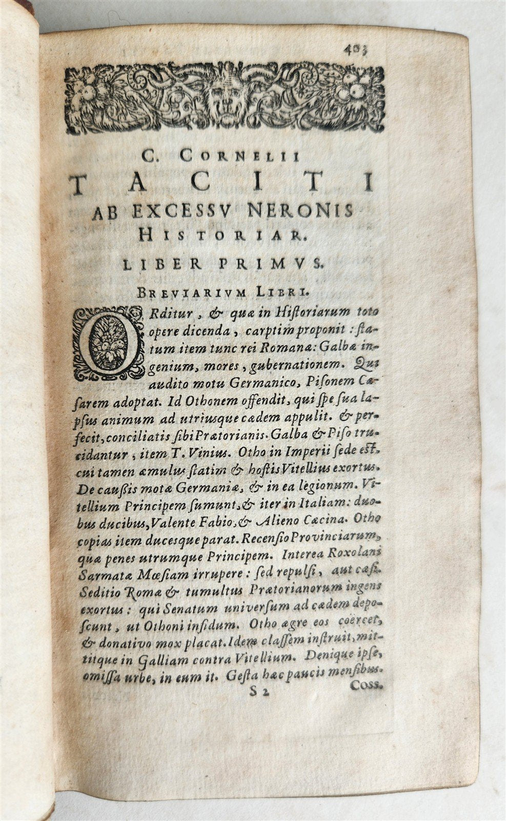 1640 C. CORNELII TACITI HISTORIARUM antique ELZEVIER PRESS