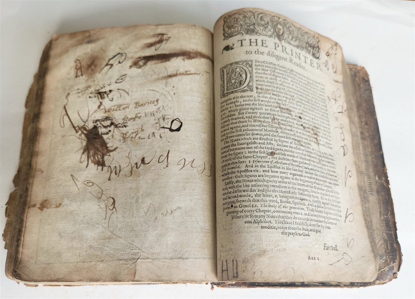 1610 BIBLE in ENGLISH by ROBERT BARKER antique ILLUSTRATED Old & New Testament