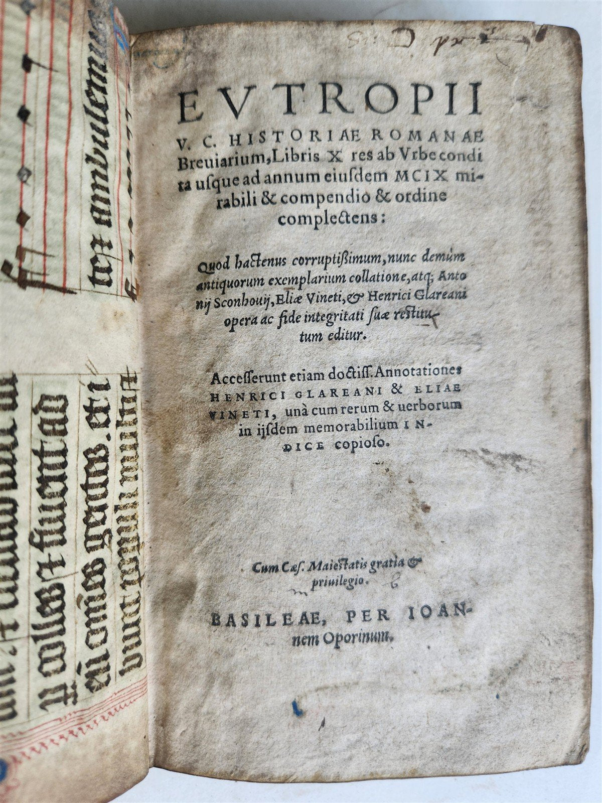 1561 ROMAN HISTORY antique EUTROPII V.C HISTORIAE ROMANAE BREVARIUM 16th CENTURY