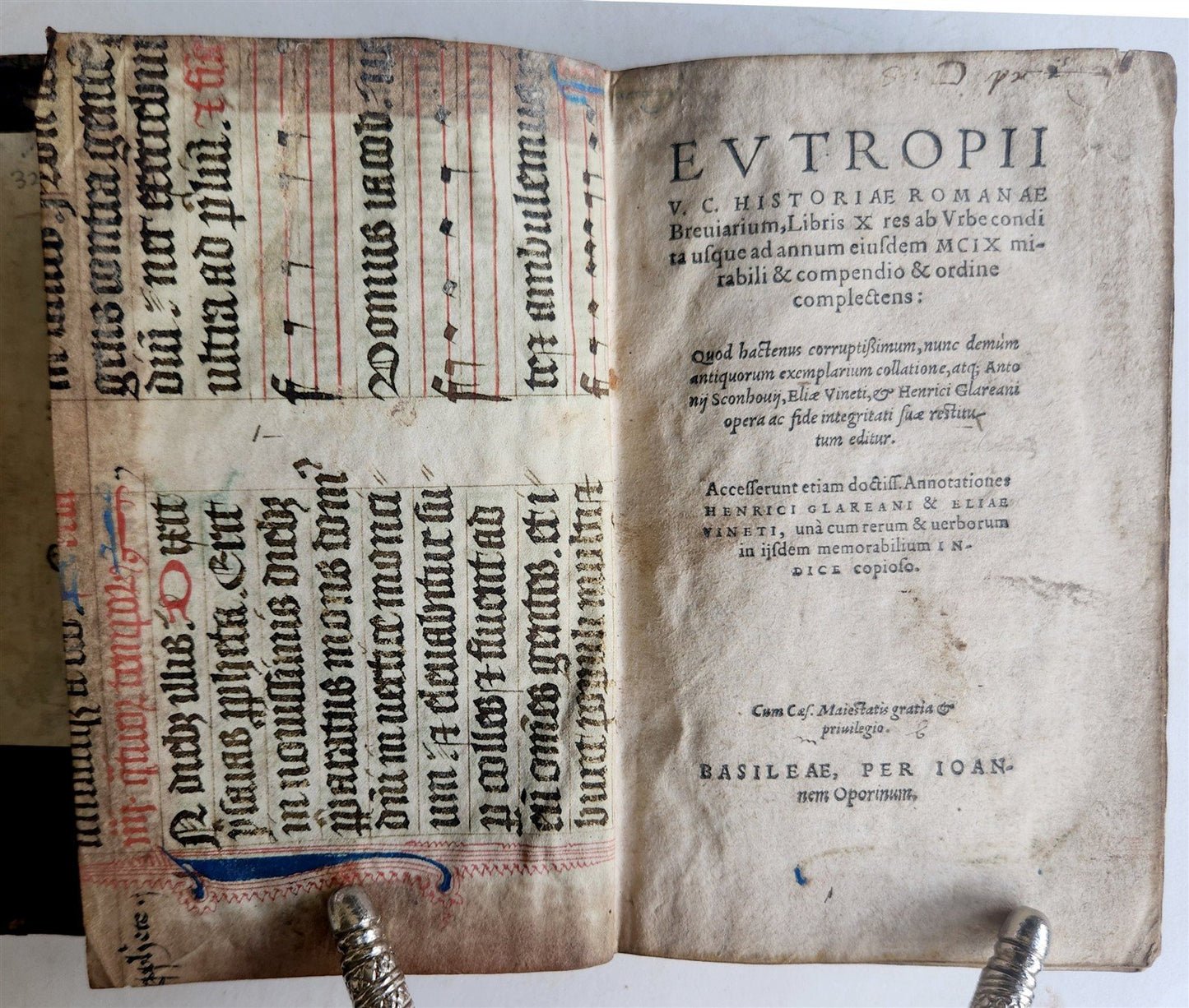 1561 ROMAN HISTORY antique EUTROPII V.C HISTORIAE ROMANAE BREVARIUM 16th CENTURY