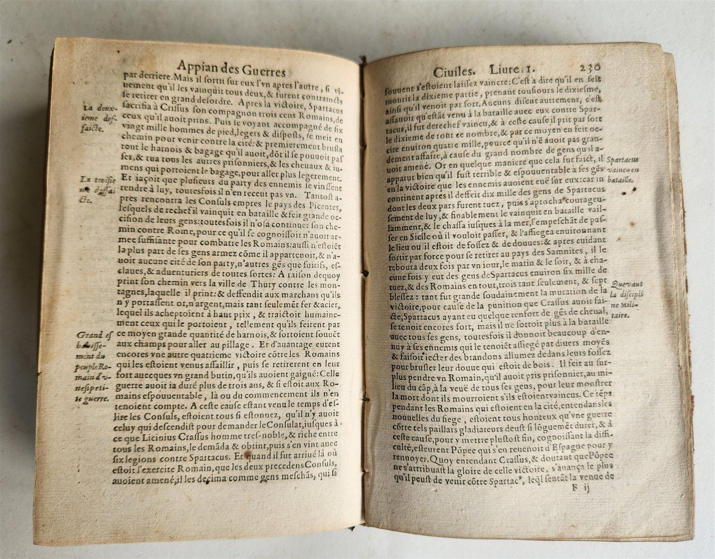 1580 ROMAN HISTORY by APPIAN of ALEXANDRIA antique 16th CENTURY