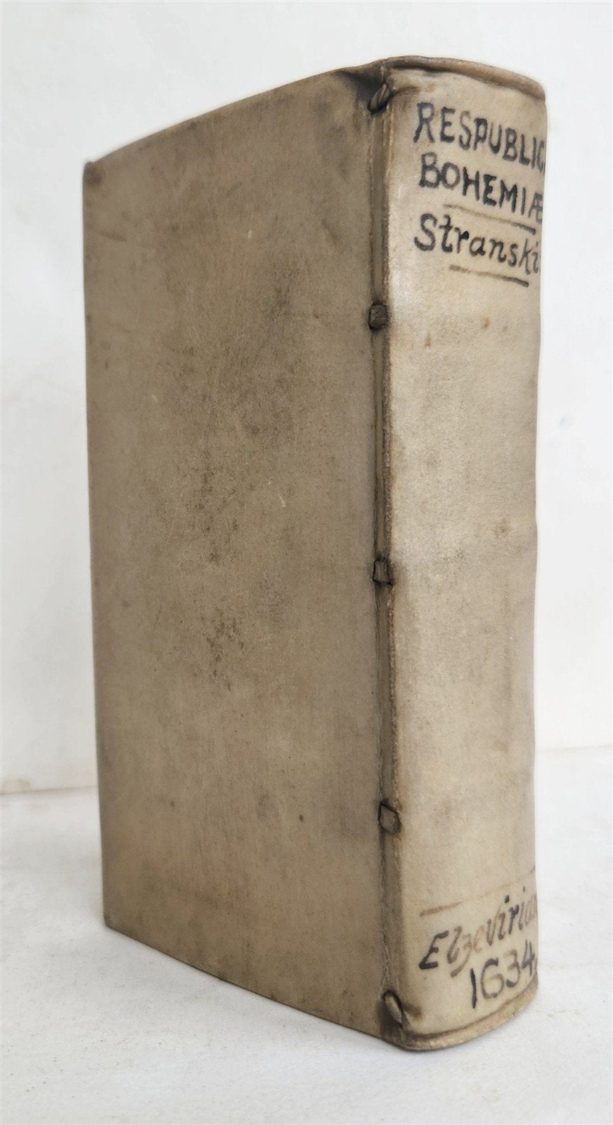 1634 RESPUBLICA BOHEMIAE by Pavel Stransky CZECH REPUBLIC antique VELLUM BINDING