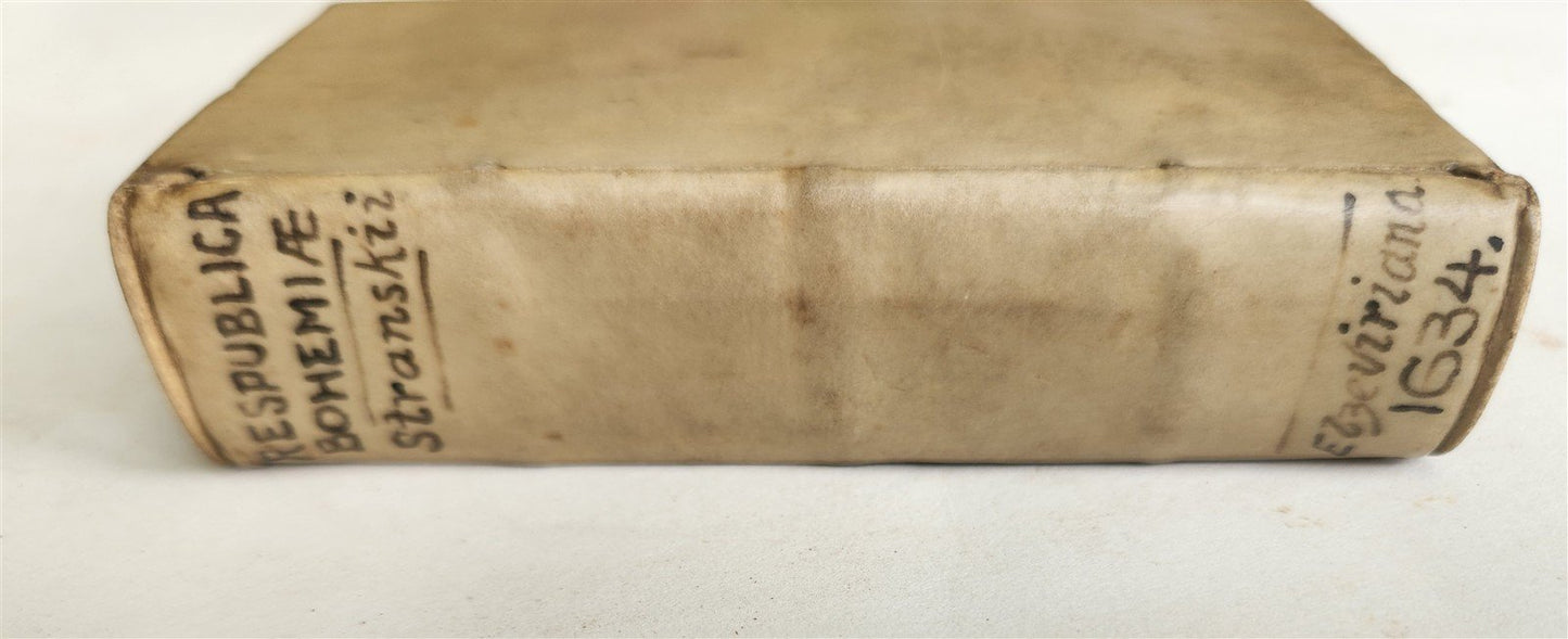 1634 RESPUBLICA BOHEMIAE by Pavel Stransky CZECH REPUBLIC antique VELLUM BINDING