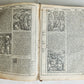 1574 BIBLE in LATIN FULLY ILLUSTRATED w/ NUMEROUS WOODCUTS antique VELLUM BOUND
