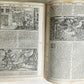 1574 BIBLE in LATIN FULLY ILLUSTRATED w/ NUMEROUS WOODCUTS antique VELLUM BOUND