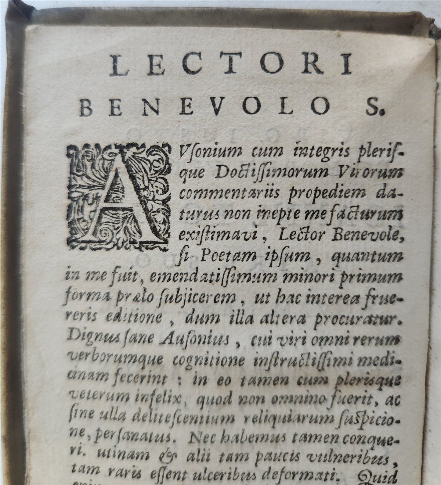 1669 POETRY by 4th century Roman poet Ausonius antique VELLUM BOUND Ioan Blaeu