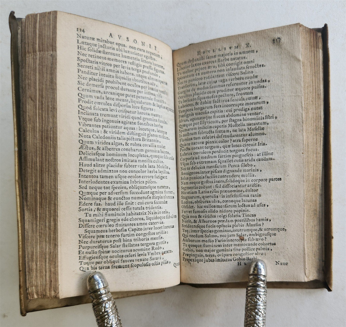 1669 POETRY by 4th century Roman poet Ausonius antique VELLUM BOUND Ioan Blaeu